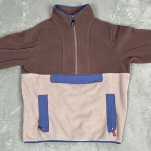 Patagonia Retro Pile Fleece Pullover Jacket 1/4 Zip Unisex XL Brown Tan Blue